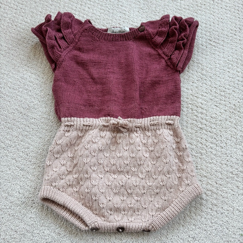 Shirley Bredal 2 tone ruffle wool romper